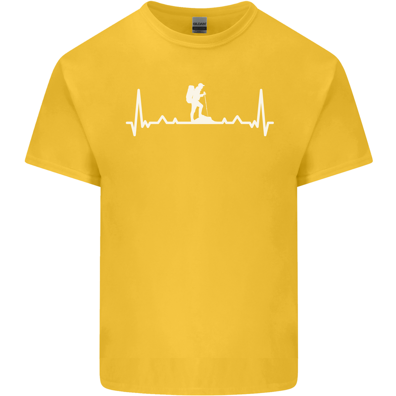 Trekking ECG Walking Rambling Hiking Pulse Kids T-Shirt Childrens Yellow