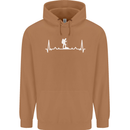 Trekking ECG Walking Rambling Hiking Pulse Mens 80% Cotton Hoodie Caramel Latte