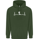Trekking ECG Walking Rambling Hiking Pulse Mens 80% Cotton Hoodie Forest Green