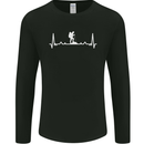 Trekking ECG Walking Rambling Hiking Pulse Mens Long Sleeve T-Shirt Black