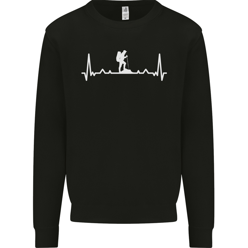 Trekking ECG Walking Rambling Hiking Pulse Mens Sweatshirt Jumper Black