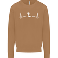 Trekking ECG Walking Rambling Hiking Pulse Mens Sweatshirt Jumper Caramel Latte