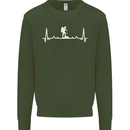 Trekking ECG Walking Rambling Hiking Pulse Mens Sweatshirt Jumper Forest Green