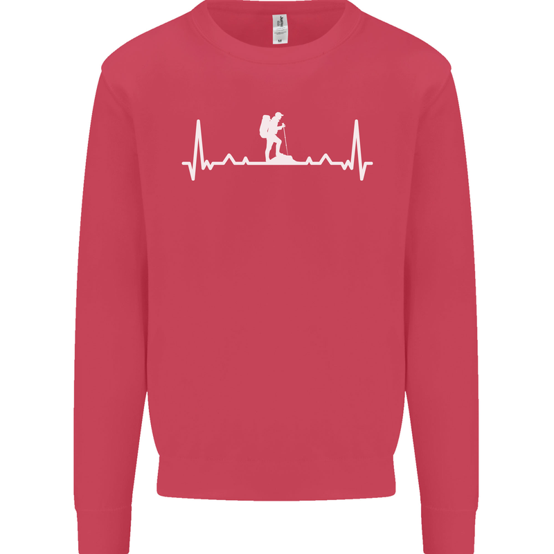 Trekking ECG Walking Rambling Hiking Pulse Mens Sweatshirt Jumper Heliconia