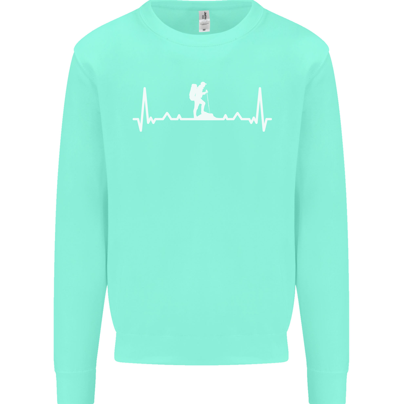 Trekking ECG Walking Rambling Hiking Pulse Mens Sweatshirt Jumper Peppermint