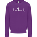 Trekking ECG Walking Rambling Hiking Pulse Mens Sweatshirt Jumper Purple