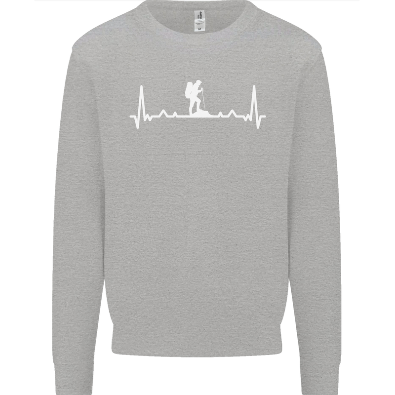 Trekking ECG Walking Rambling Hiking Pulse Mens Sweatshirt Jumper Sports Grey