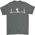 Trekking ECG Walking Rambling Hiking Pulse Mens T-Shirt 100% Cotton Charcoal