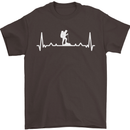 Trekking ECG Walking Rambling Hiking Pulse Mens T-Shirt 100% Cotton Dark Chocolate