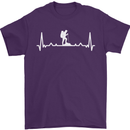 Trekking ECG Walking Rambling Hiking Pulse Mens T-Shirt 100% Cotton Purple