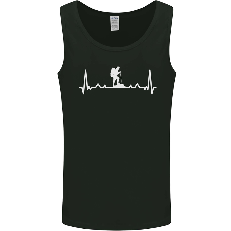 Trekking ECG Walking Rambling Hiking Pulse Mens Vest Tank Top Black