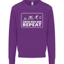 Triathlon Running Swimming Cycling Unicorn Kids Sweatshirt Jumper Purple