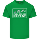 Triathlon Running Swimming Cycling Unicorn Kids T-Shirt Childrens Irish Green