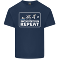Triathlon Running Swimming Cycling Unicorn Kids T-Shirt Childrens Navy Blue