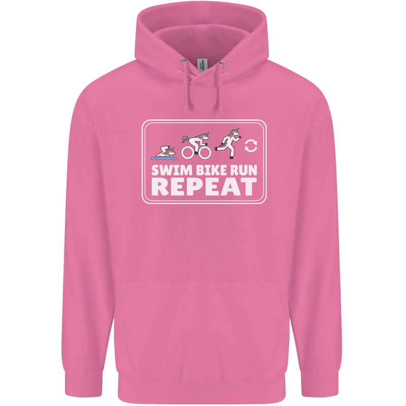 Triathlon Running Swimming Cycling Unicorn Mens 80% Cotton Hoodie Azelea