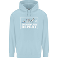 Triathlon Running Swimming Cycling Unicorn Mens 80% Cotton Hoodie Light Blue