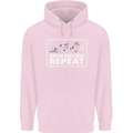 Triathlon Running Swimming Cycling Unicorn Mens 80% Cotton Hoodie Light Pink