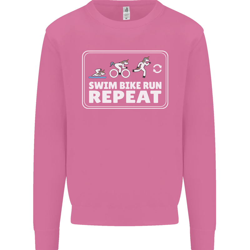 Triathlon Running Swimming Cycling Unicorn Mens Sweatshirt Jumper Azalea