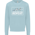 Triathlon Running Swimming Cycling Unicorn Mens Sweatshirt Jumper Light Blue
