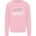 Triathlon Running Swimming Cycling Unicorn Mens Sweatshirt Jumper Light Pink