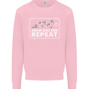 Triathlon Running Swimming Cycling Unicorn Mens Sweatshirt Jumper Light Pink