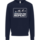 Triathlon Running Swimming Cycling Unicorn Mens Sweatshirt Jumper Navy Blue
