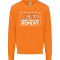 Triathlon Running Swimming Cycling Unicorn Mens Sweatshirt Jumper Orange