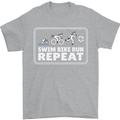 Triathlon Running Swimming Cycling Unicorn Mens T-Shirt 100% Cotton Sports Grey