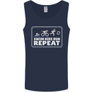 Triathlon Running Swimming Cycling Unicorn Mens Vest Tank Top Navy Blue