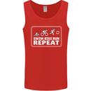 Triathlon Running Swimming Cycling Unicorn Mens Vest Tank Top Red