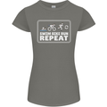 Triathlon Running Swimming Cycling Unicorn Womens Petite Cut T-Shirt Charcoal