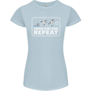 Triathlon Running Swimming Cycling Unicorn Womens Petite Cut T-Shirt Light Blue