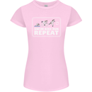 Triathlon Running Swimming Cycling Unicorn Womens Petite Cut T-Shirt Light Pink