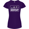 Triathlon Running Swimming Cycling Unicorn Womens Petite Cut T-Shirt Purple