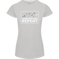Triathlon Running Swimming Cycling Unicorn Womens Petite Cut T-Shirt Sports Grey