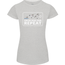 Triathlon Running Swimming Cycling Unicorn Womens Petite Cut T-Shirt Sports Grey