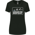Triathlon Running Swimming Cycling Unicorn Womens Wider Cut T-Shirt Black