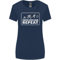 Triathlon Running Swimming Cycling Unicorn Womens Wider Cut T-Shirt Navy Blue