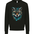 Tribal Fox With a Watercolour Effect Mens Sweatshirt Jumper Black