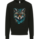 Tribal Fox With a Watercolour Effect Mens Sweatshirt Jumper Black