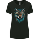 Tribal Fox With a Watercolour Effect Womens Wider Cut T-Shirt Black