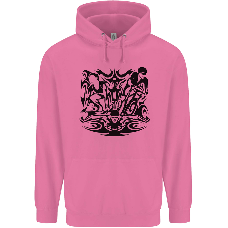 Tribal Triathlon Swimming Running Cycling Mens 80% Cotton Hoodie Azelea