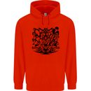 Tribal Triathlon Swimming Running Cycling Mens 80% Cotton Hoodie Bright Red