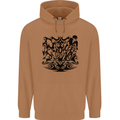 Tribal Triathlon Swimming Running Cycling Mens 80% Cotton Hoodie Caramel Latte