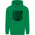 Tribal Triathlon Swimming Running Cycling Mens 80% Cotton Hoodie Irish Green