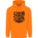 Tribal Triathlon Swimming Running Cycling Mens 80% Cotton Hoodie Orange