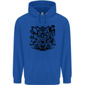 Tribal Triathlon Swimming Running Cycling Mens 80% Cotton Hoodie Royal Blue