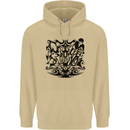 Tribal Triathlon Swimming Running Cycling Mens 80% Cotton Hoodie Sand