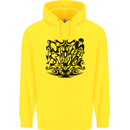 Tribal Triathlon Swimming Running Cycling Mens 80% Cotton Hoodie Yellow