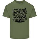 Tribal Triathlon Swimming Running Cycling Mens Cotton T-Shirt Tee Top Military Green